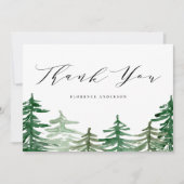 Rustieke Waterverf Forest Woodland Verjaardag Bedankkaart (Voorkant)