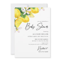 Rustieke Waterverf geel citroen Baby shower