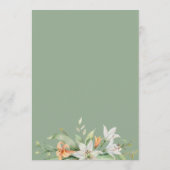 Rustieke Waterverf geïllustreerde trouwdag tijdlij Programmakaart (Achterkant)