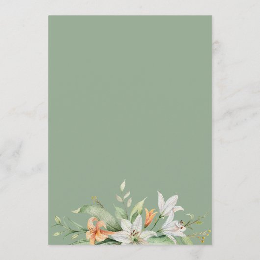 Rustieke Waterverf geïllustreerde trouwdag tijdlij Programmakaart (Achterkant)