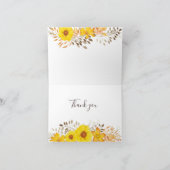 Rustieke waterverf gele wilde rozen, union blauw bedankkaart (Binnen)