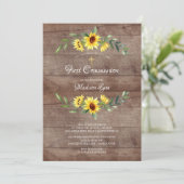 Rustieke Waterverf Gele Zonnebloem Eerste Communie Kaart (Staand voorkant)