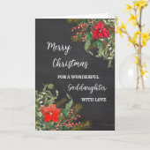 Rustieke Waterverf Goddochter Vrolijk Kerstfeest Kaart (Gele Bloem)