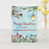 Rustieke Waterverf Godmother Vrolijk Kerstfeest Kaart (Gele Bloem)