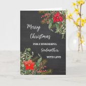 Rustieke Waterverf Godmother Vrolijk Kerstfeest Kaart (Gele Bloem)