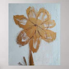 Rustieke Waterverf Gouden Daisy Poster