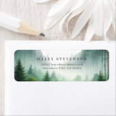 Rustieke Waterverf Green Forest Destination Weddin Etiket (Insitu)