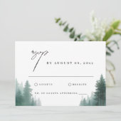 Rustieke Waterverf Green Forest Destination Weddin Kaart (Staand voorkant)