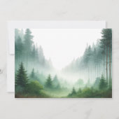 Rustieke Waterverf Green Forest Destination Weddin Kaart (Achterkant)