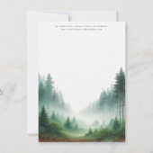 Rustieke Waterverf Green Forest Destination Weddin Save The Date (Achterkant)