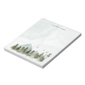 Rustieke Waterverf Green Forest gepersonaliseerd Notitieblok (Linkerzijde)