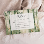 Rustieke Waterverf Green Gold Woodland RSVP Kaartje