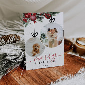 Rustieke Waterverf Greenery Familiefoto Feestdagenkaart