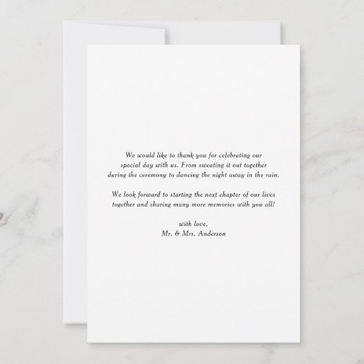 Rustieke Waterverf Greenery Lijst Fotobruiloft Bedankkaart (Achterkant)