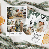 Rustieke Waterverf Greenery Meerdere foto Feestdagenkaart