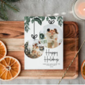 Rustieke Waterverf Greenery Meerdere foto Feestdagenkaart