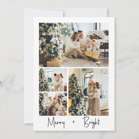 Rustieke Waterverf Greenery Meerdere foto Feestdagenkaart (Achterkant)