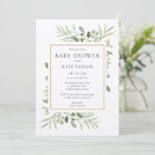 Rustieke Waterverf groen Baby shower / Sprinkle Kaart (Staand voorkant)