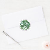 Rustieke Waterverf groen bananenbladeren Ronde Sticker (Envelop)