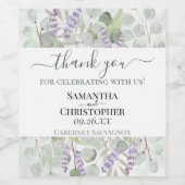 Rustieke Waterverf groen dank u bruiloft Wijn Etiket (Enkel label)