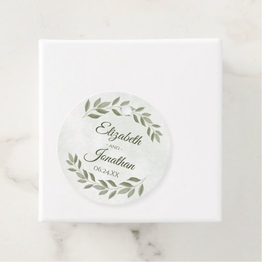 Rustieke Waterverf Groen Elegant Salie Bruiloft Bedankjes Labels (In situ)