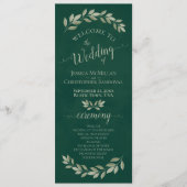 Rustieke Waterverf groen Elegant smaragd bruiloft Programmakaart (Voorkant)