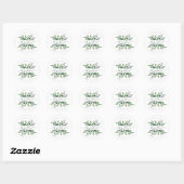 Rustieke Waterverf groen Eucalyptus Ronde Sticker (Vel)