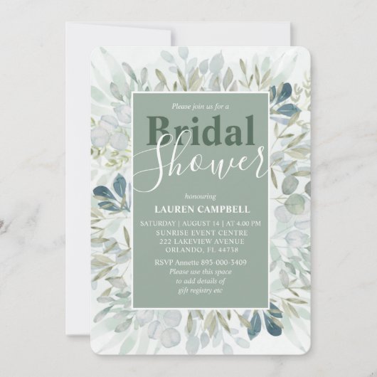 Rustieke Waterverf groen Kaart (Voorkant)