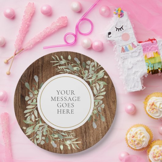 Rustieke Waterverf groen laat feest Papieren Bordje (Feest)