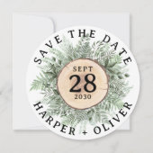 Rustieke Waterverf groen opslaan van de datum brui Kaart (Voorkant)