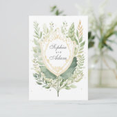 Rustieke Waterverf groen opslaan van de datum Kaar Save The Date (Staand voorkant)