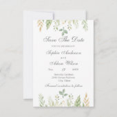 Rustieke Waterverf groen opslaan van de datum Kaar Save The Date (Achterkant)