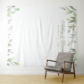 Rustieke Waterverf Groene Bloemen Foto Achtergrond Wandkleed (In Situ (horizontaal))