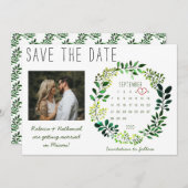 Rustieke Waterverf Groene Huwelijks Agenda Hart Save The Date (Voorkant / Achterkant)