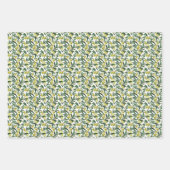 Rustieke Waterverf Groene Olijftakken Patroon Inpakpapier Vel (Voorkant)