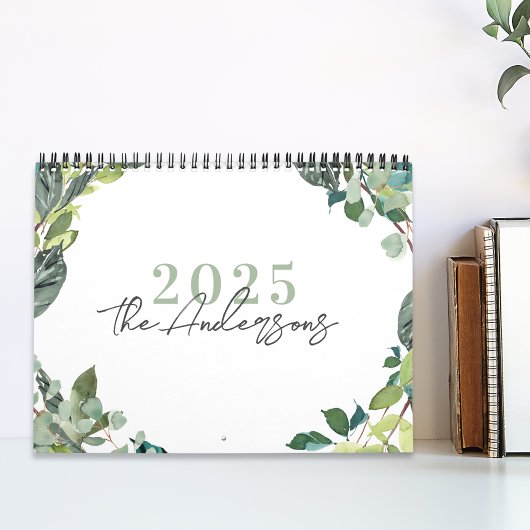 Rustieke Waterverf Groenery 2025 Foto Agenda Kalender