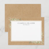 Rustieke Waterverf Groenprofessioneel Notitiekaartje (Voorkant / Achterkant)