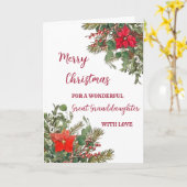 Rustieke Waterverf Grote kleindochter Kerstmis Kaart (Gele Bloem)