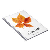 Rustieke Waterverf Herfst Autumn Leaf Monogram Notitieboek (Rechterzijde)