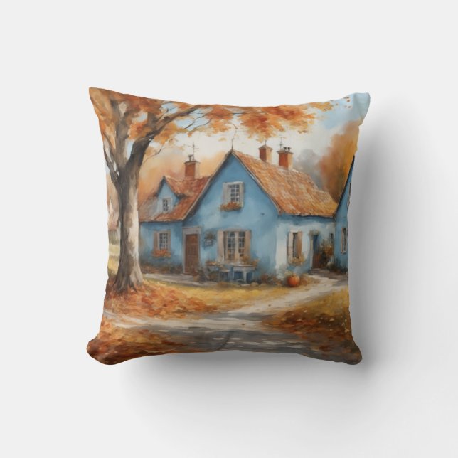 Rustieke Waterverf herfst bladeren decoratief Kussen (Voorkant)