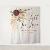 Rustieke Waterverf Herfst Bloemen Huwelijk Achterg Wandkleed (Voorkant)