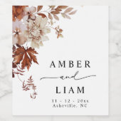 Rustieke Waterverf herfst bruiloft wijn label guns Wijn Etiket (Enkel label)