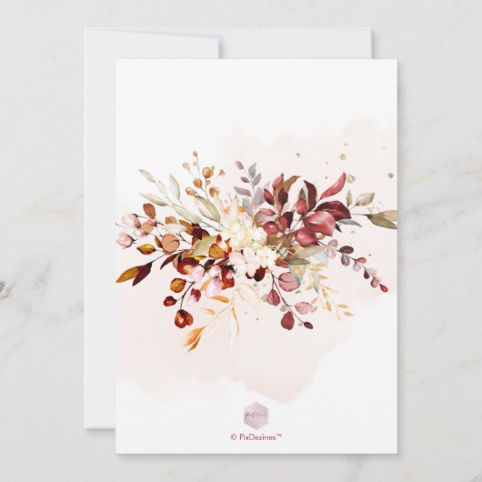 Rustieke Waterverf Herfst Eucalyptus Oefenavondmaa Kaart (Achterkant)