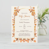 Rustieke Waterverf Herfst Genderneutraal Baby show Kaart (Staand voorkant)