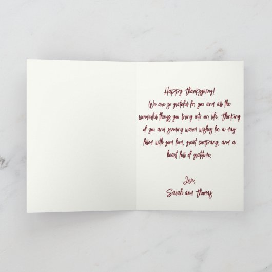 Rustieke Waterverf Herfst Krans Thanksgiving Kaart (Binnen)