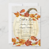 Rustieke Waterverf herfst laat pompoen wit hout Kaart (Voorkant)