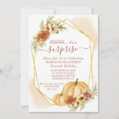 Rustieke Waterverf Herfst Pompoen Verrassingsverja Kaart (Voorkant)