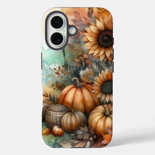 RUSTIEKE WATERVERF HERFST SCENE MET POMPOENEN Case-Mate iPhone CASE (Achterkant)