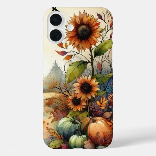 RUSTIEKE WATERVERF HERFST SCENE MET POMPOENEN Case-Mate iPhone CASE (Achterkant)