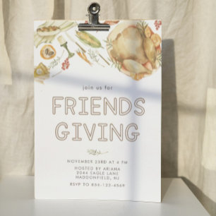 Rustieke Waterverf Herfst Turkije Friendsgiving Di Kaart